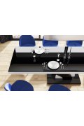 Stół Bella 160 Venatino Dark Mat+Biały Super Print (Hg/Mat)